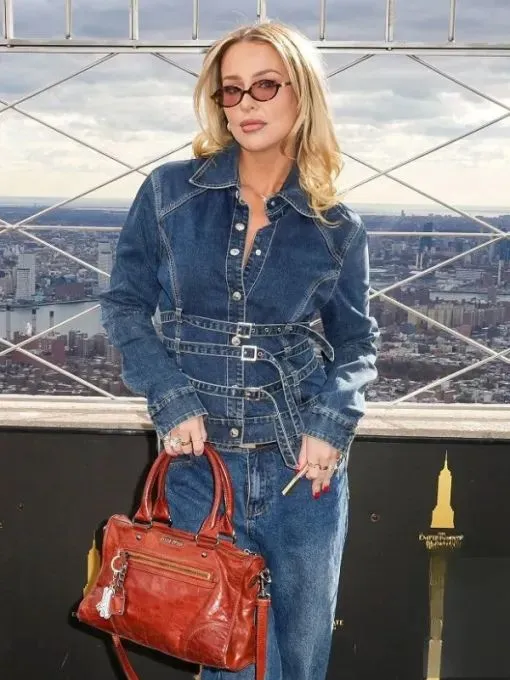 Tana Mongeau’s Cropped Denim Moto Jacket Breakdown